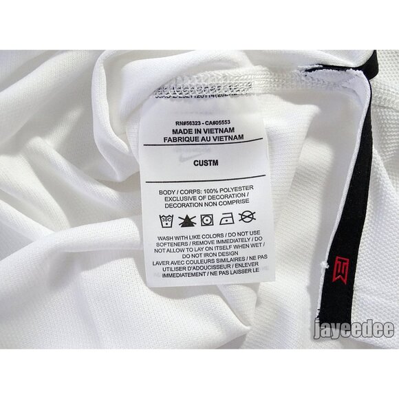 NIKE GOLF TIGER WOODS PIQUE POLO SHIRT CUSTOM ATHLETE EXCLUSIVE DR5314-100 WHITE - Picture 4 of 6
